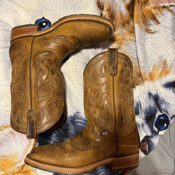 Double H Leather Boots with Black and Brown Accents - Picture 6 of 9